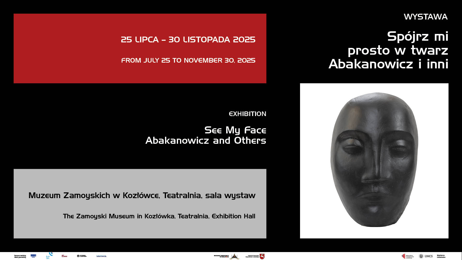 Plakat wystawy „Spójrz mi prosto w twarz. Abakanowicz i inni”